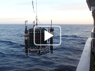 Video PeaceTime: 1st deployment of the CTD/rosette calls tricorn, due to three BGC-Argo floats attached on the rosette