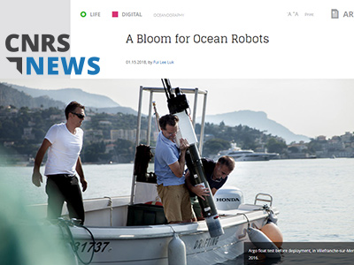 Web article: CNRS News (01.15.2018) A Bloom for Ocean Robots
